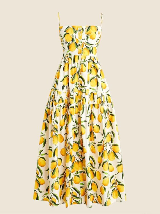 J. Crew Dresses & Skirts - J. Crew A-line Midi Dress in Limoncello Lemon Print